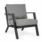 Udendørslounge i aluminium med hynder beklædt i stof - Armonia Viadurini