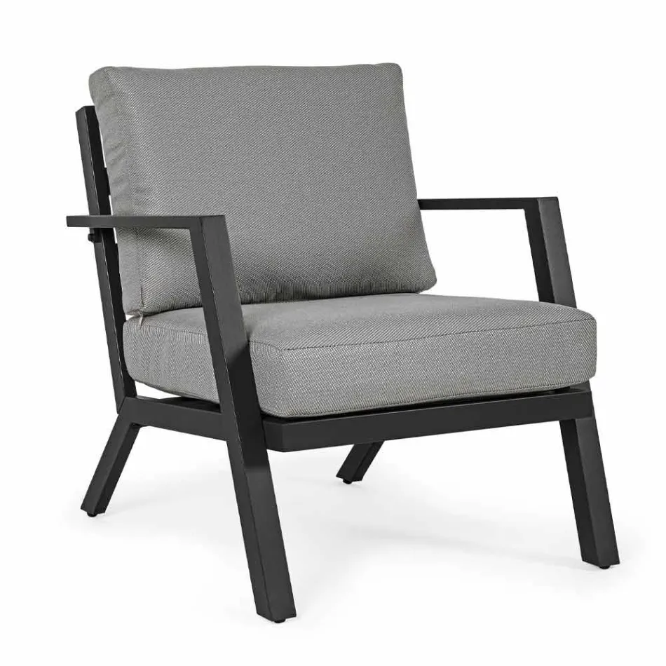 Udendørslounge i aluminium med hynder beklædt i stof - Armonia Viadurini