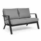 Udendørslounge i aluminium med hynder beklædt i stof - Armonia Viadurini