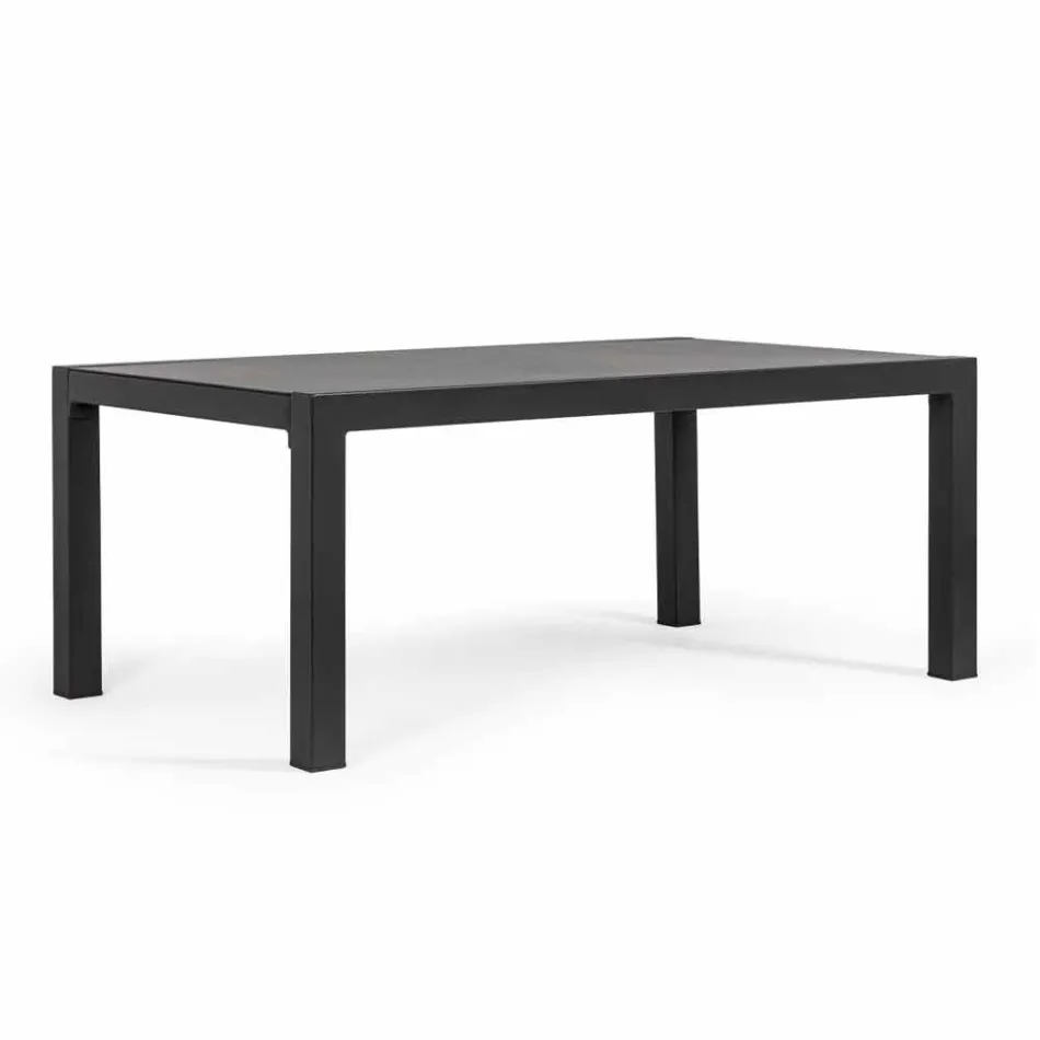 Udendørslounge i aluminium med hynder beklædt i stof - Armonia Viadurini