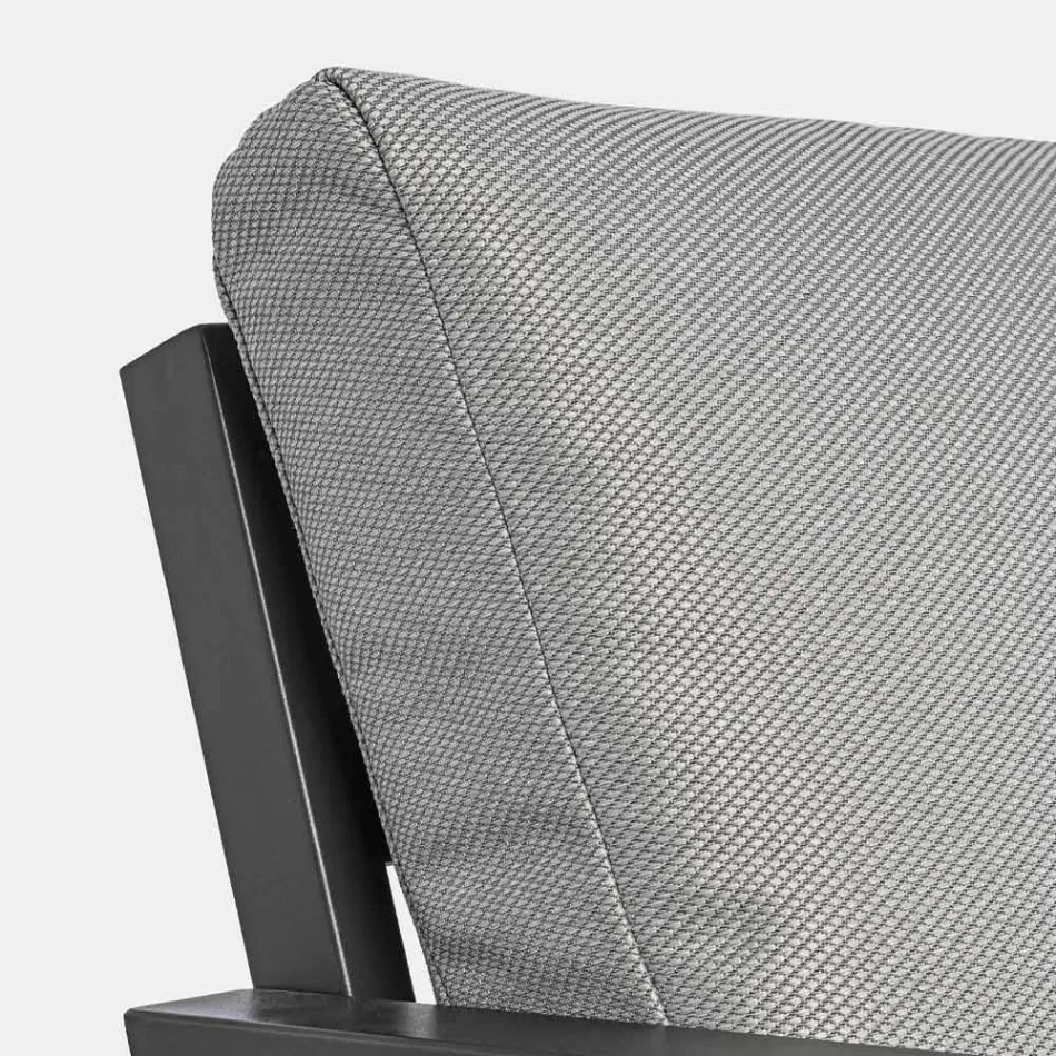 Udendørslounge i aluminium med hynder beklædt i stof - Armonia Viadurini