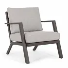 Udendørslounge i aluminium med hynder beklædt i stof - Armonia Viadurini