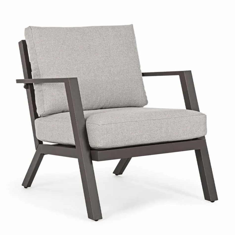 Udendørslounge i aluminium med hynder beklædt i stof - Armonia Viadurini