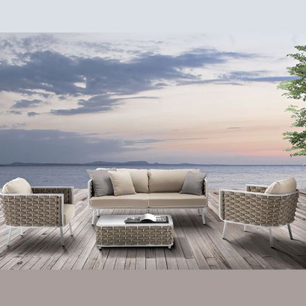 Outdoor Lounge i aluminium og vævet stof - Reda Viadurini