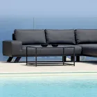 Outdoor Lounge i sort aluminium med keramisk sofabord - Ghislain Viadurini
