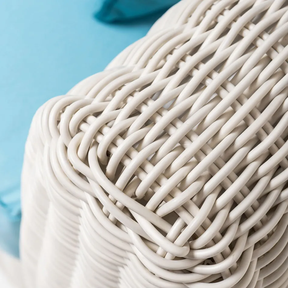 Outdoor Lounge i polyrattan og blå puder - Charlie Viadurini