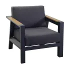 Udendørs lounge lavet af aluminium med detaljer i brasiliansk teak - Dagbog Viadurini