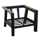 Udendørs lounge lavet af aluminium med detaljer i brasiliansk teak - Dagbog Viadurini