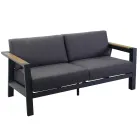 Udendørs lounge lavet af aluminium med detaljer i brasiliansk teak - Dagbog Viadurini