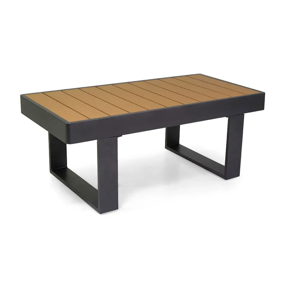 Udendørs lounge lavet af aluminium og armlæn af polywood - City Viadurini