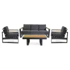 Udendørs lounge lavet af aluminium og armlæn af polywood - City Viadurini