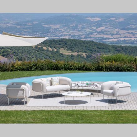 Havestue med 1 sofa og 2 lænestole Made in Italy - Plantekasse Viadurini
