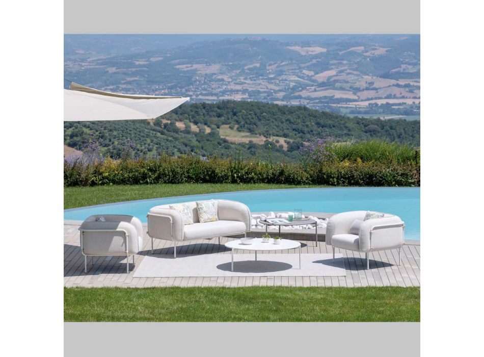 Havestue med 1 sofa og 2 lænestole Made in Italy - Plantekasse Viadurini