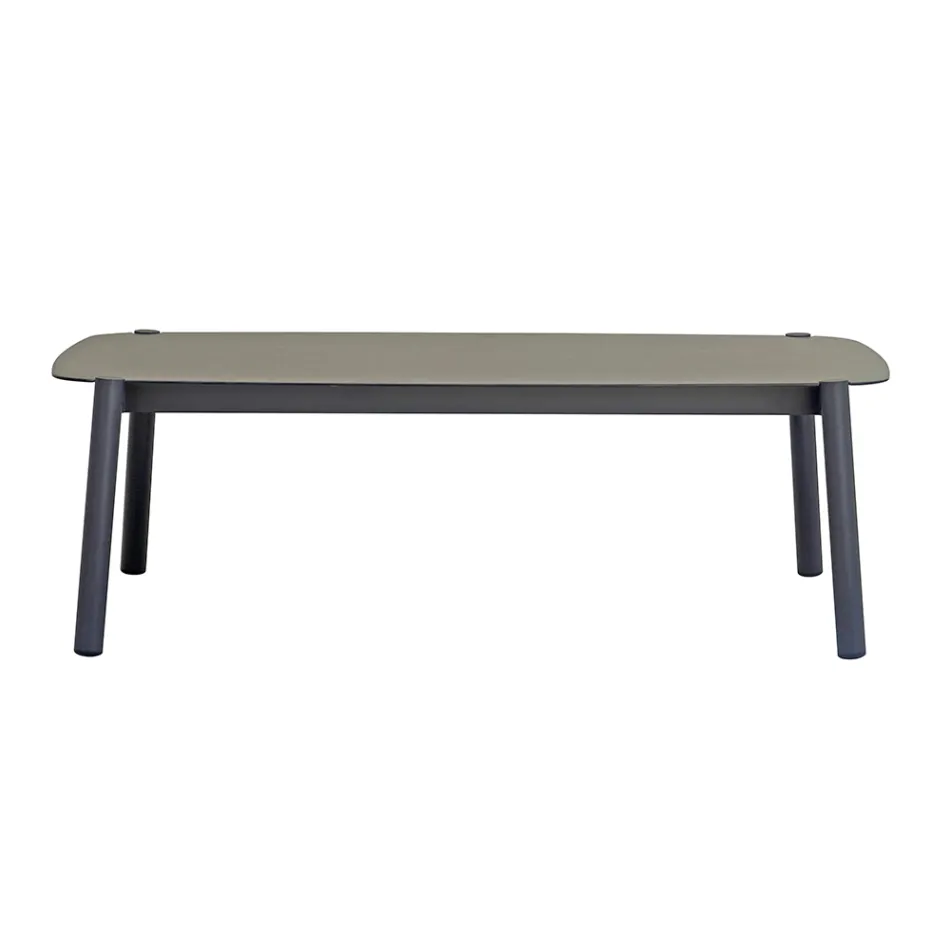 Havelounge med 2 lænestole, 1 sofa og 1 aluminiumsbord - Minni Viadurini