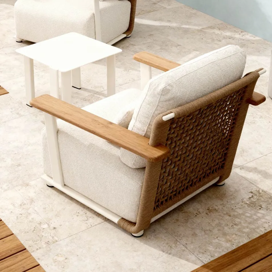 Havestue med sofa, 2 lænestole og sofabord - Montorio Viadurini