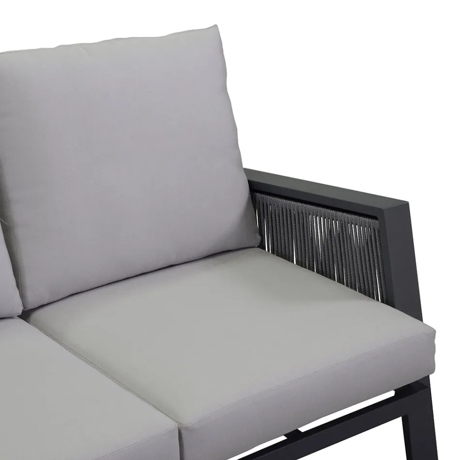 Havelounge med sofa og sofabord lavet af aluminium - Label Viadurini