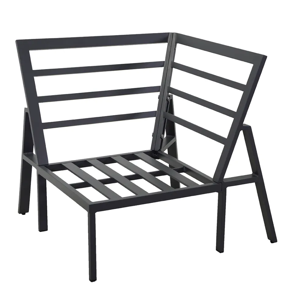 Havelounge med sofa og sofabord lavet af aluminium - Label Viadurini