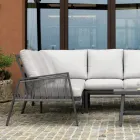 Havelounge med sofa og sofabord lavet af aluminium - Label Viadurini