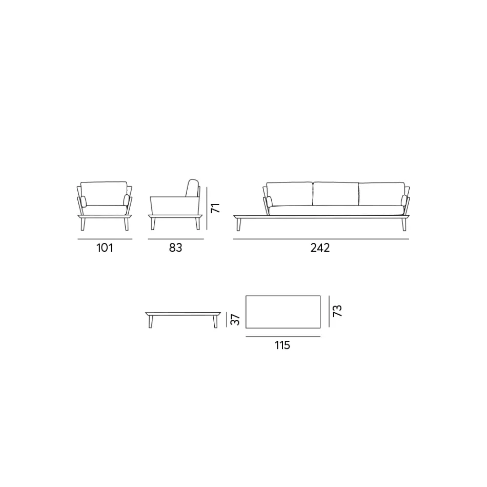 Havelounge med antracitgrå aluminiumsstruktur - Fouquer Viadurini