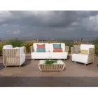 Havelounge i hvidt aluminium og stof - Eugene Viadurini