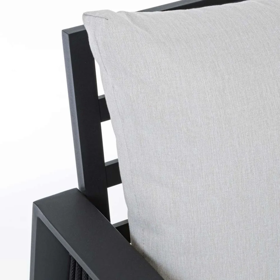 Havelounge i hvidt eller sort aluminiumsdesign - Milk Rain Viadurini