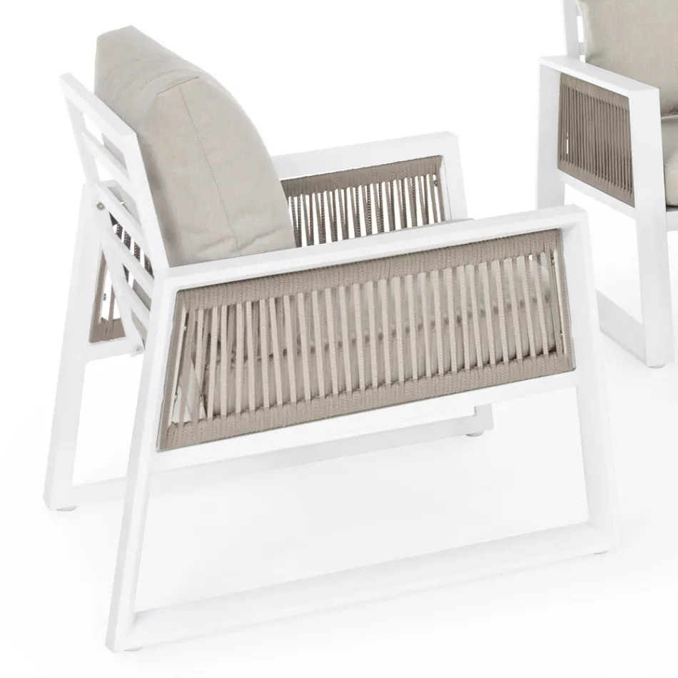 Havelounge i hvidt eller sort aluminiumsdesign - Milk Rain Viadurini