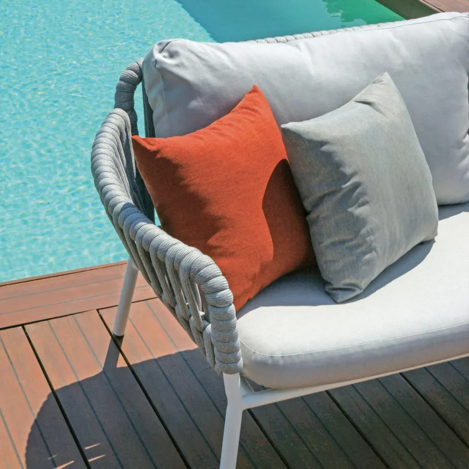 Aluminium og Rope Garden Lounge med Sofabord - Dingo Viadurini