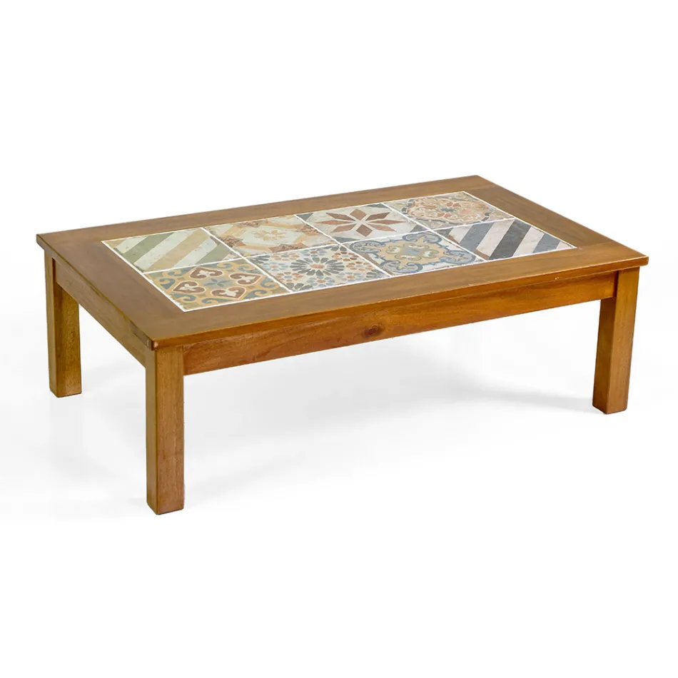 Garden Lounge-sæt i olieret akacietræ i naturfarve - Teknisk Viadurini