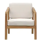 FSC Teak Havemøbelsæt med Ecru Hynder - Caresa Viadurini