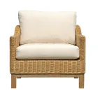 Træhavesæt med rattan og aftagelige hynder - Silvara Viadurini