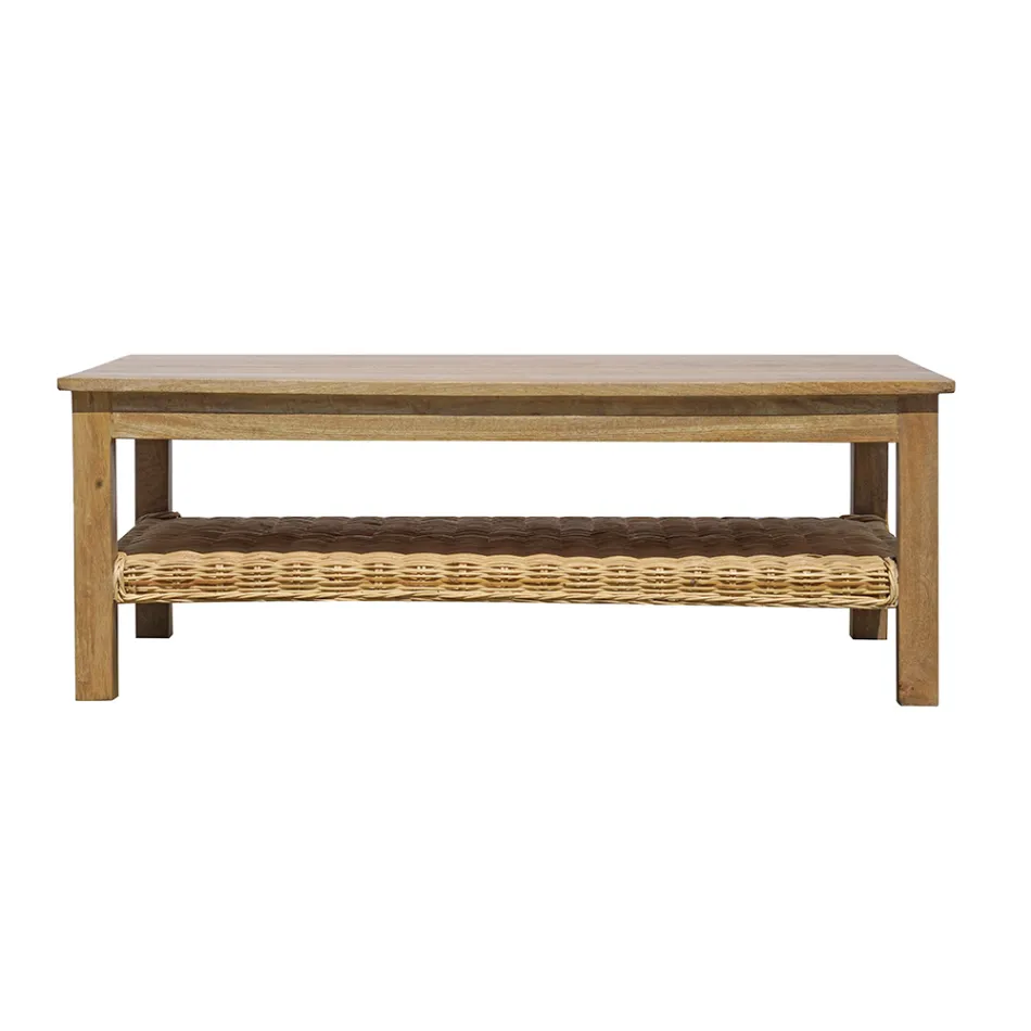 Træhavesæt med rattan og aftagelige hynder - Silvara Viadurini