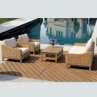 Træhavesæt med rattan og aftagelige hynder - Silvara Viadurini