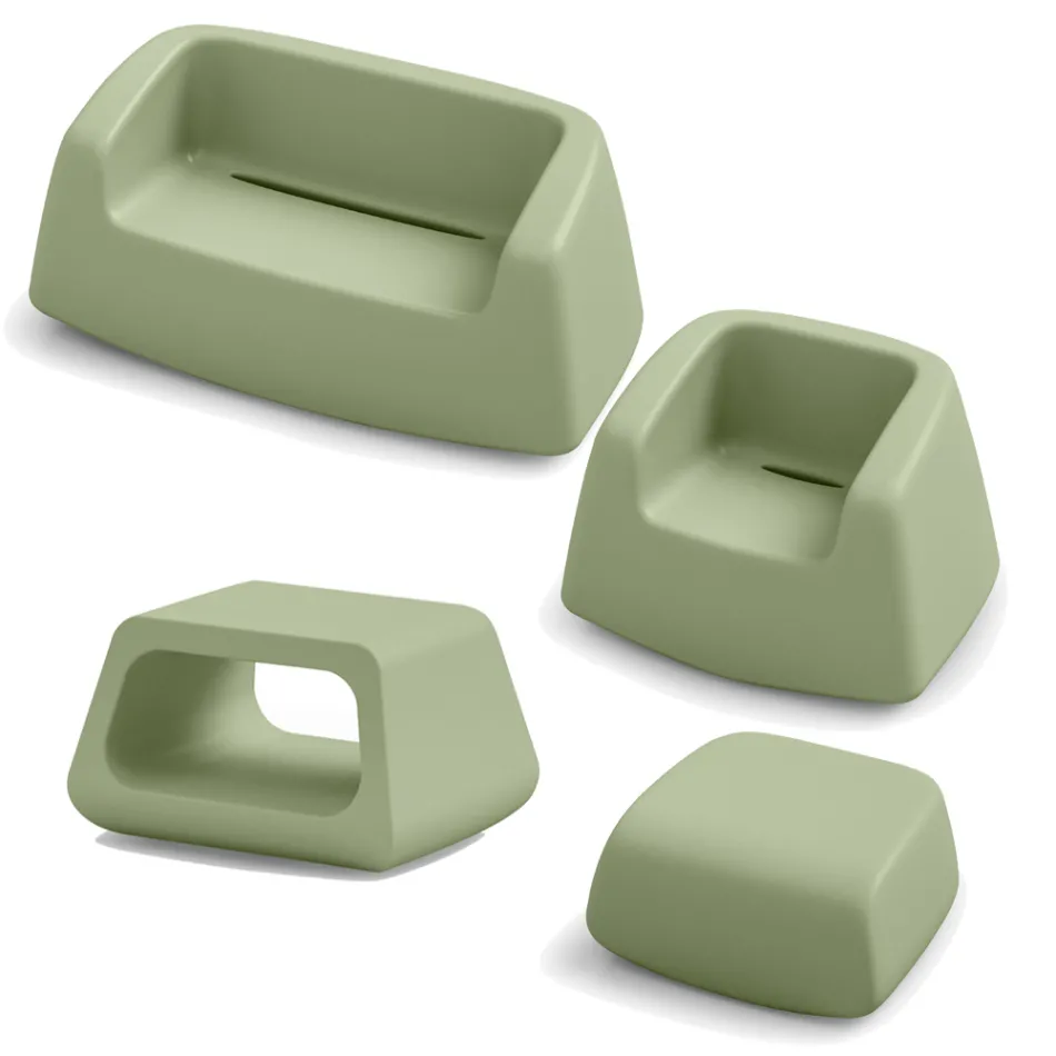 Havelounge i farvet polyethylen Made in Italy 4 stykker - Pennini Viadurini