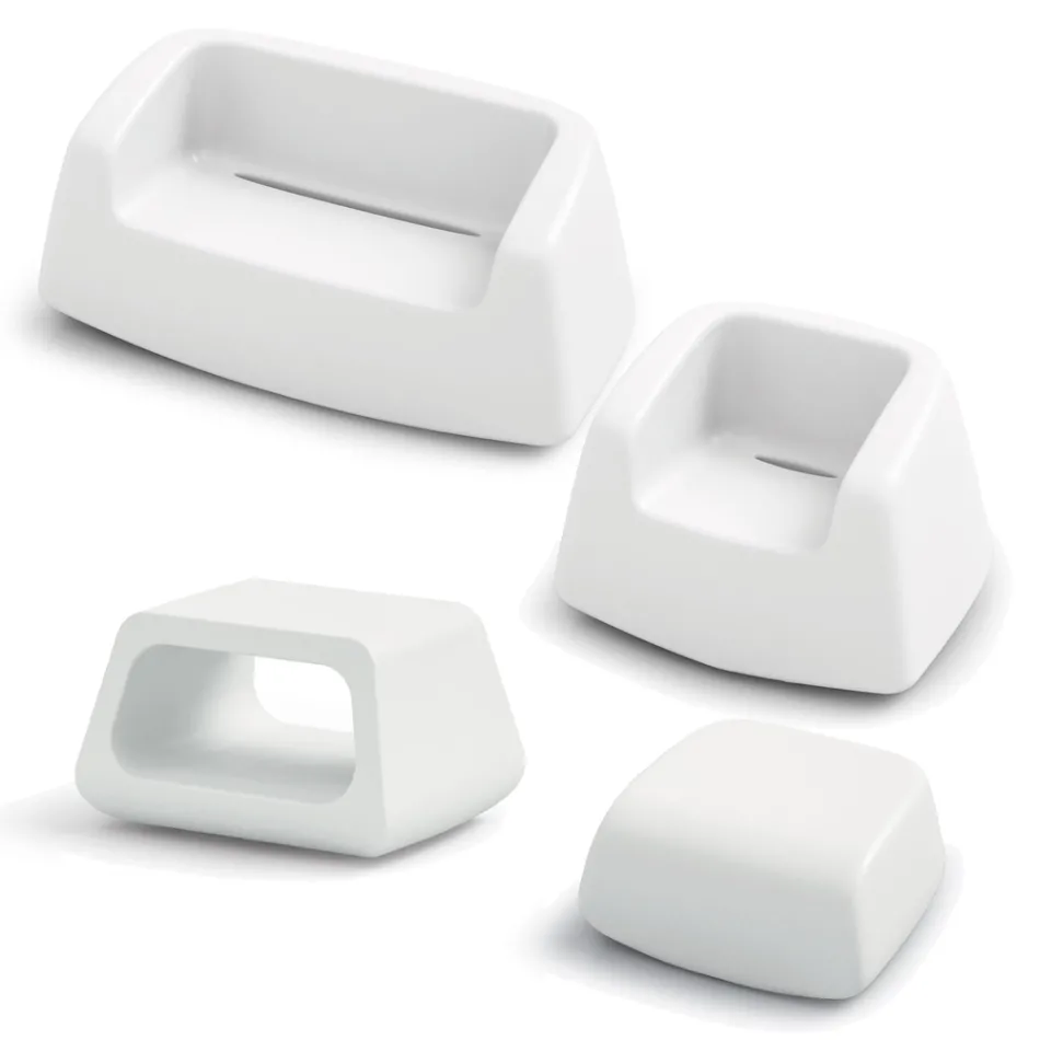 Havelounge i farvet polyethylen Made in Italy 4 stykker - Nibs Viadurini