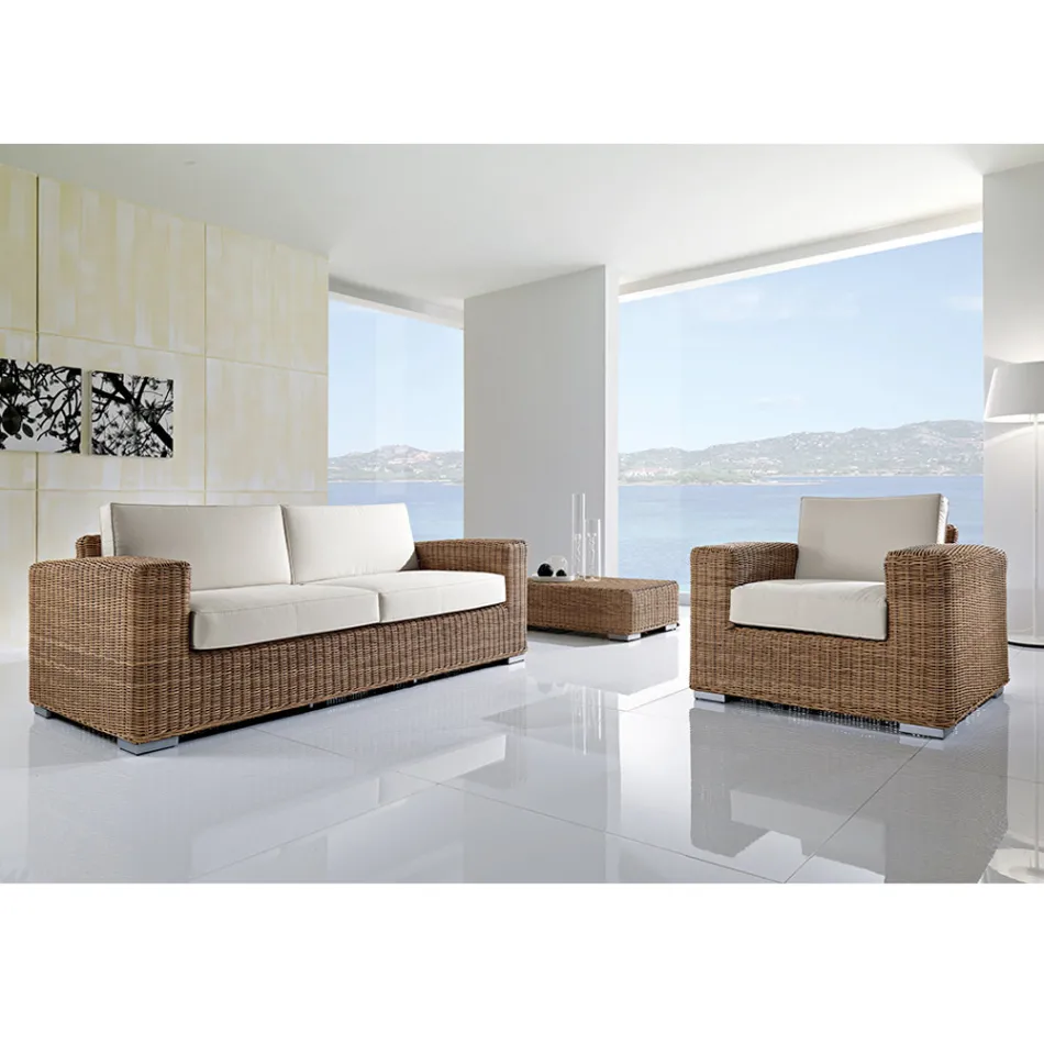 Håndvævet polyrattan havelounge - Yoko Viadurini