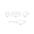 Rattan Garden Lounge med træ sofabord og hynder - Hugues Viadurini