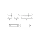 Udendørs lounge med mango træ sofabord og polycotton puder - Orlando Viadurini