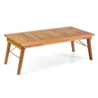 Stue i olieret akacietræ i naturlig farve og stof - Bottega Viadurini