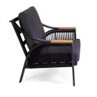 Stue lavet af aluminium med armlæn af brasiliansk teak - Dagbog Viadurini