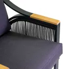 Stue lavet af aluminium med armlæn af brasiliansk teak - Dagbog Viadurini