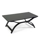 Stue lavet af aluminium med armlæn af brasiliansk teak - Dagbog Viadurini