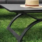 Stue lavet af aluminium med armlæn af brasiliansk teak - Dagbog Viadurini