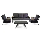 Stue lavet af aluminium med armlæn af brasiliansk teak - Dagbog Viadurini