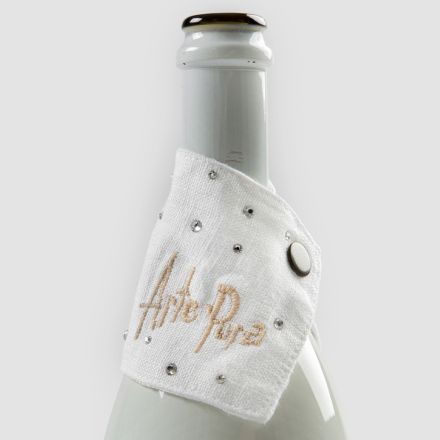 Hvid eller sort drypbakke i hør med broderi og krystaller 2 stk - Salvino Viadurini