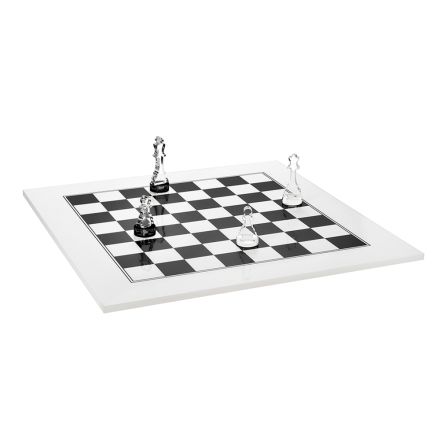Moderne sort eller hvid plexiglas skakbræt lavet i Italien - skakmat Viadurini