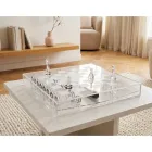 Transparent plexiglas skakbræt med skuffe fremstillet i Italien - Miriam Viadurini