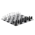 Skakbræt til skak og dame i akrylkrystal lavet i Italien - Smanto