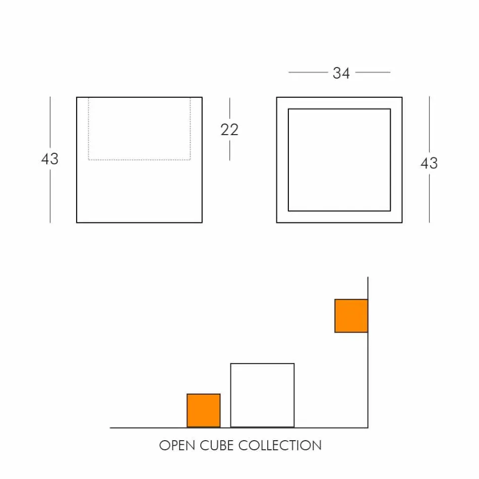 Cube lysende hylde Slide Open Cube moderne design lavet i Italien Viadurini