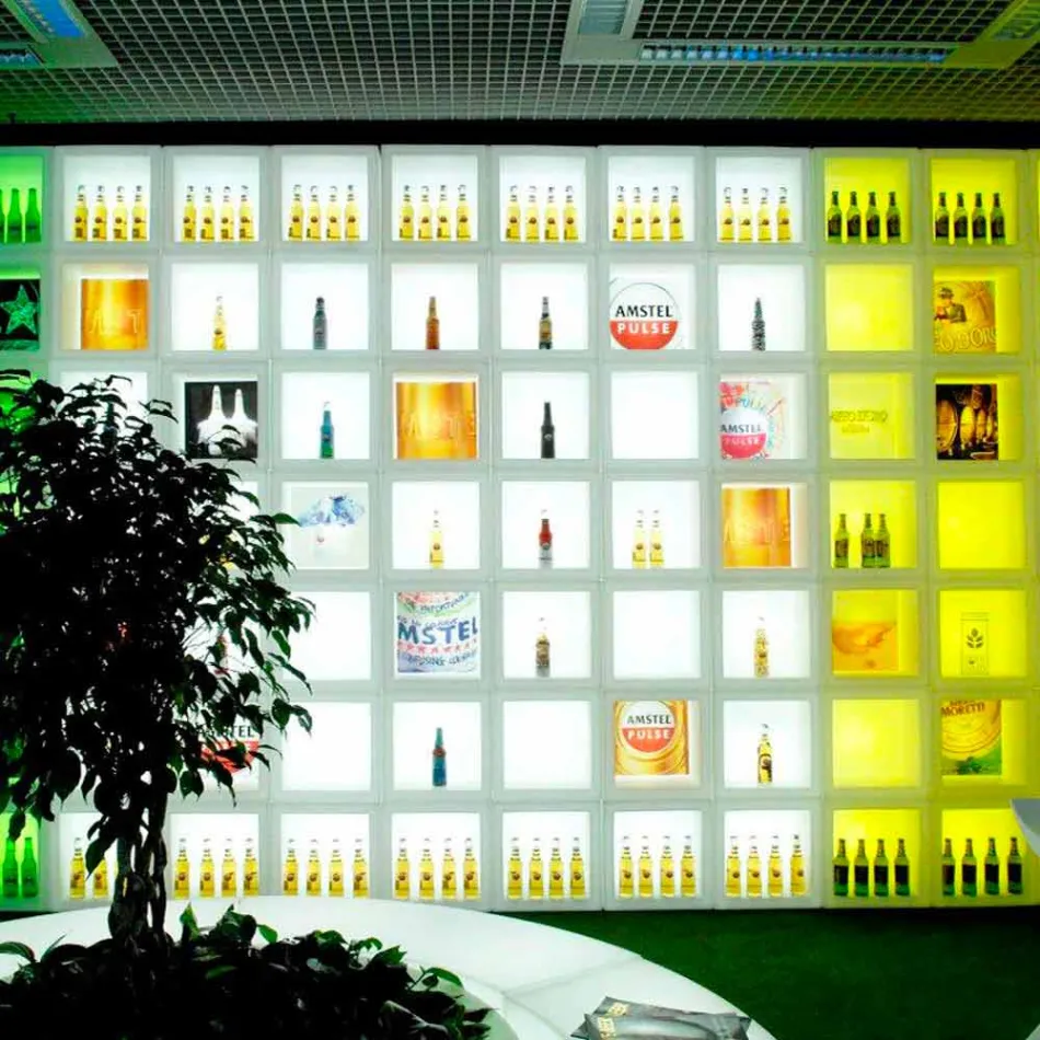 Cube lysende hylde Slide Open Cube moderne design lavet i Italien Viadurini