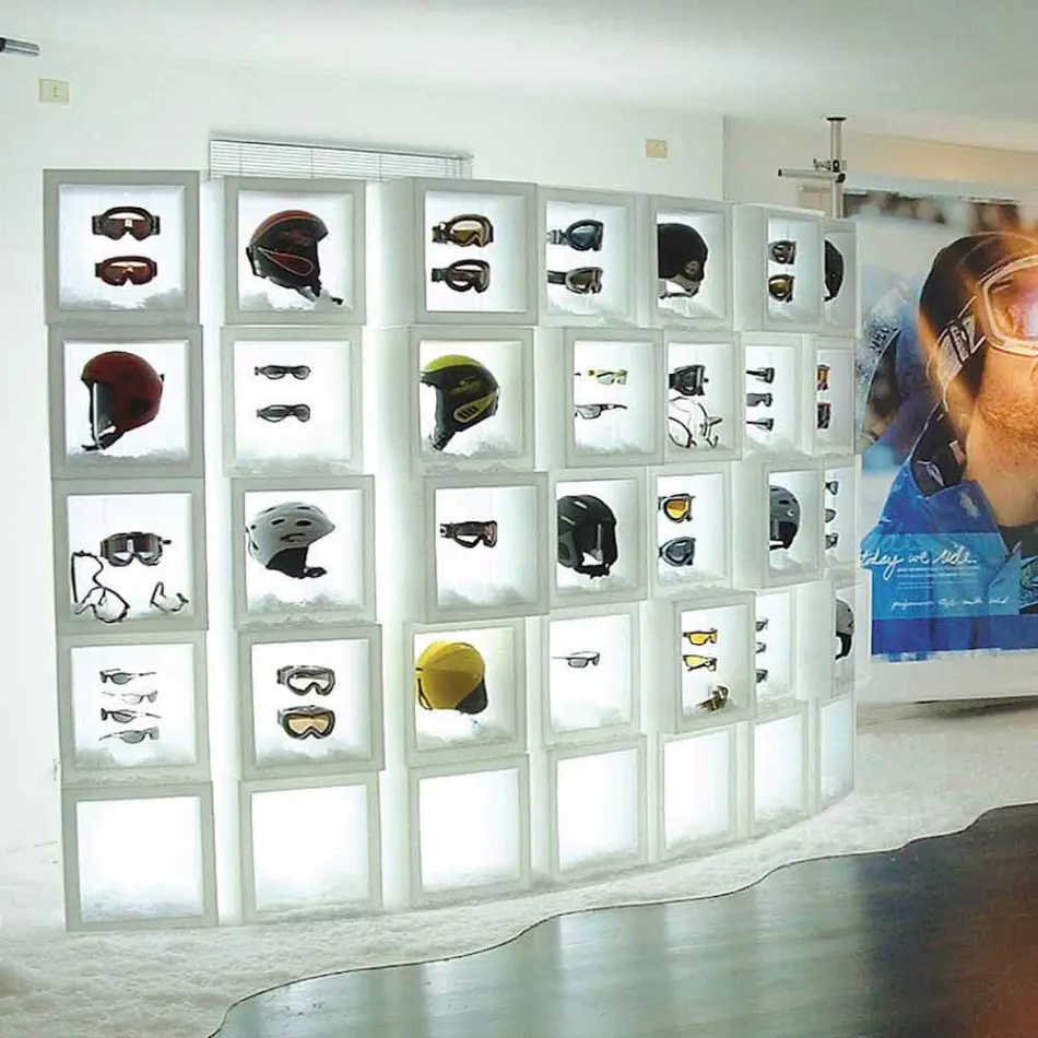 Cube lysende hylde Slide Open Cube moderne design lavet i Italien Viadurini